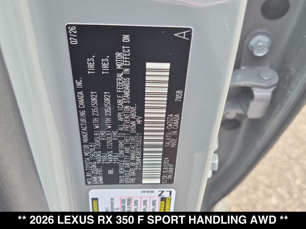 2026 Lexus RX 350 F Sport Handling