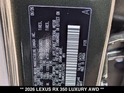 2026 Lexus RX LUXURY