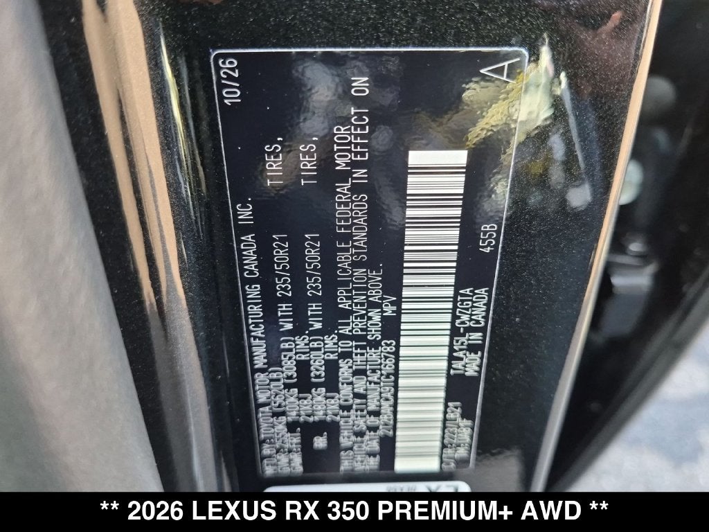 2026 Lexus RX PREMIUM PLUS