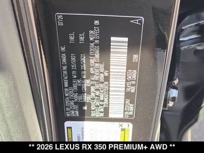 2026 Lexus RX PREMIUM PLUS