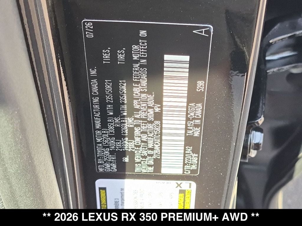 2026 Lexus RX PREMIUM PLUS