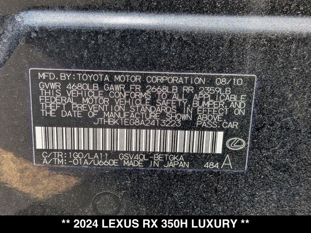 2024 Lexus RX 350h Luxury