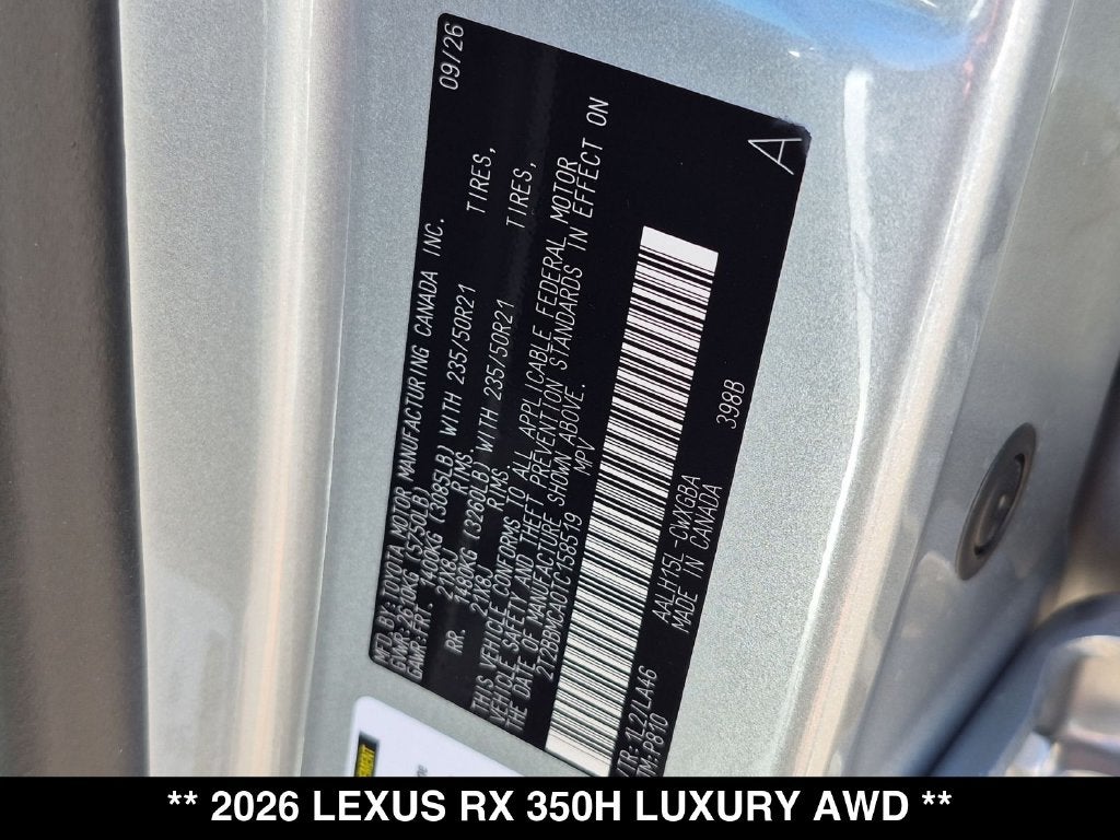 2026 Lexus RX LUXURY