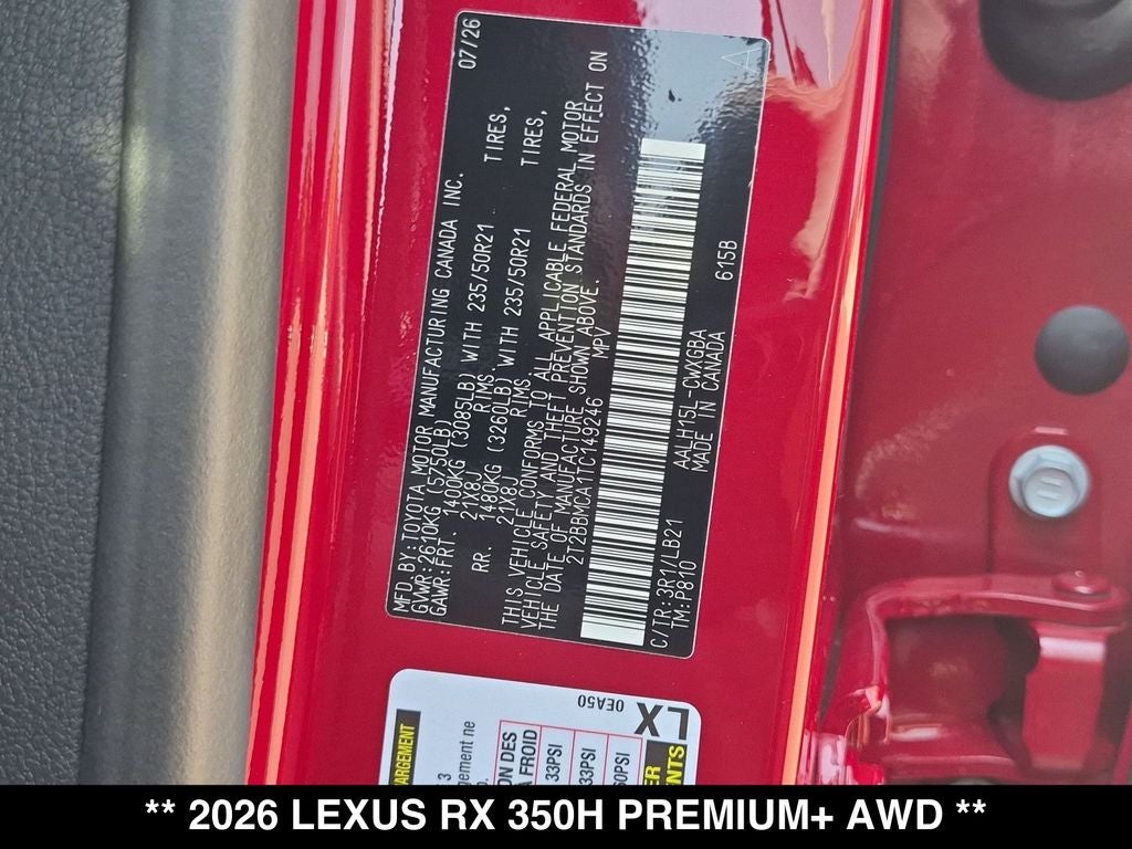 2026 Lexus RX PREMIUM PLUS