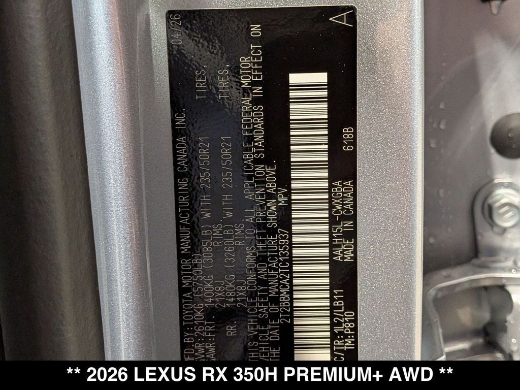 2026 Lexus RX 350h