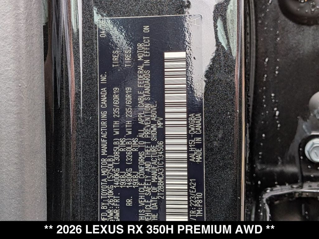 2026 Lexus RX 350h Premium