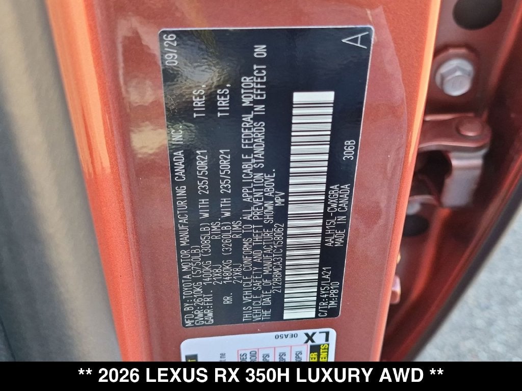 2026 Lexus RX LUXURY