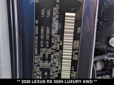 2026 Lexus RX LUXURY