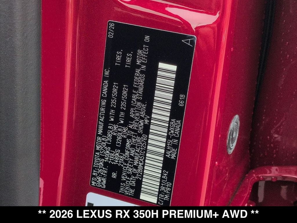 2026 Lexus RX PREMIUM PLUS