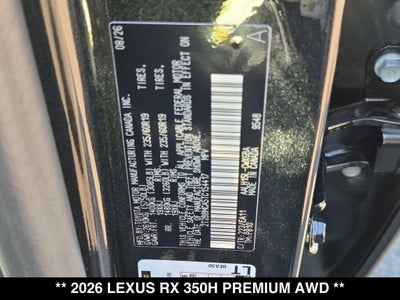 2026 Lexus RX PREMIUM