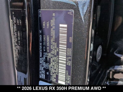 2026 Lexus RX PREMIUM