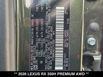 2026 Lexus RX PREMIUM