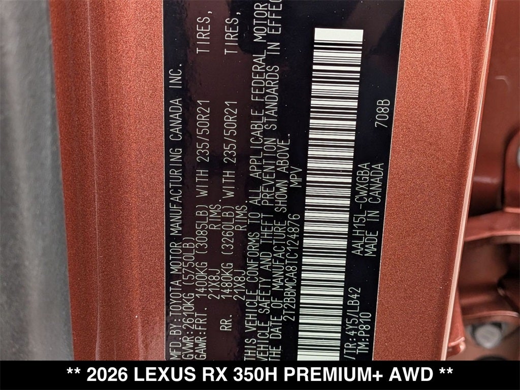 2026 Lexus RX PREMIUM PLUS