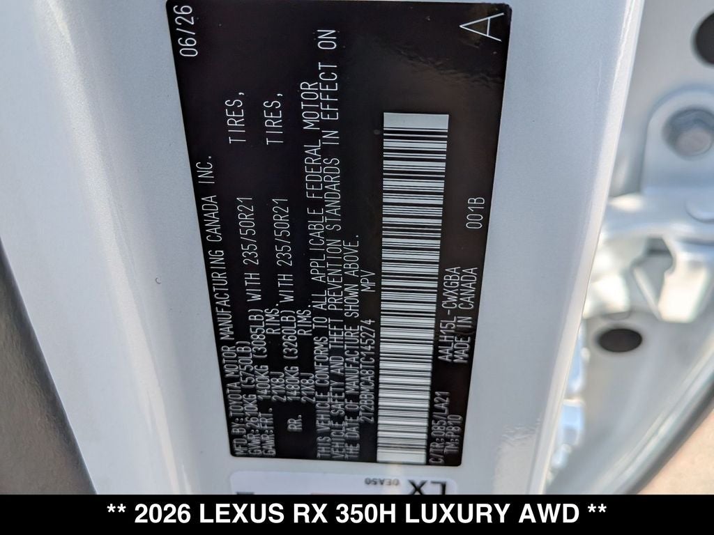 2026 Lexus RX LUXURY