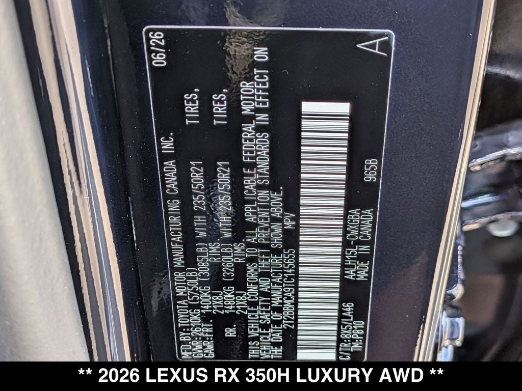 2026 Lexus RX 350h Luxury