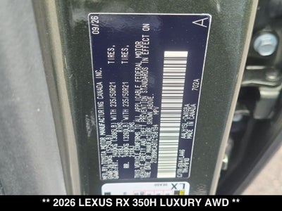 2026 Lexus RX LUXURY