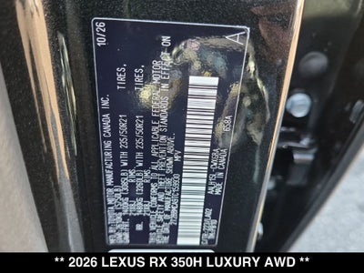 2026 Lexus RX LUXURY