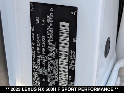 2023 Lexus RX F SPORT PERFORMANCE AWD