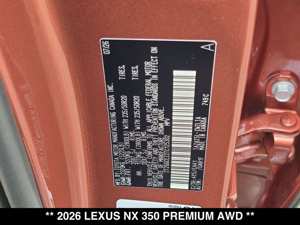 2026 Lexus NX 350 Premium