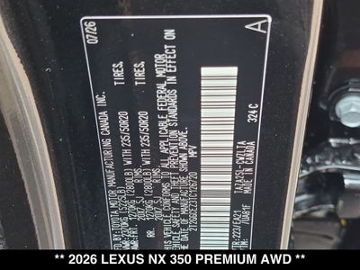 2026 Lexus NX PREMIUM