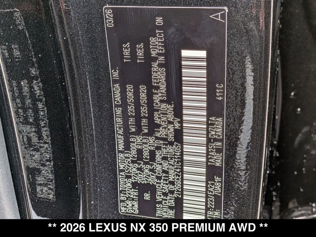 2026 Lexus NX 350 Premium
