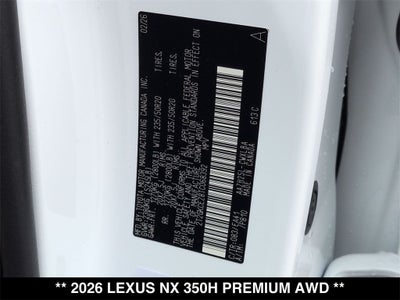 2026 Lexus NX 350h Premium