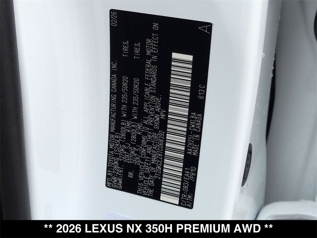 2026 Lexus NX 350h Premium