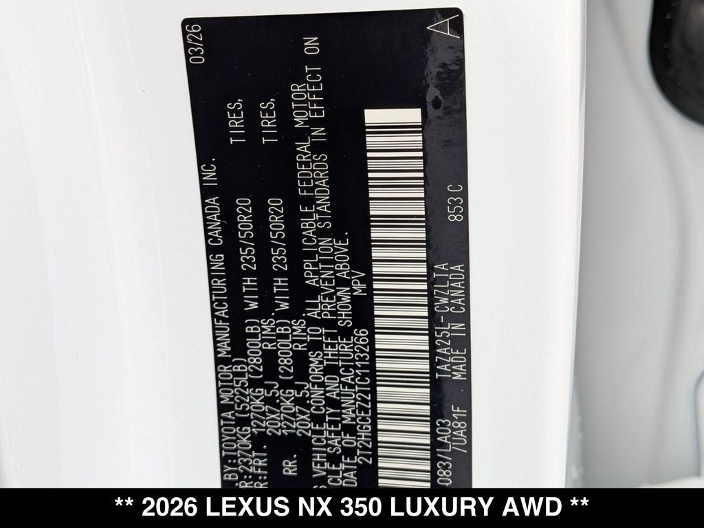 2026 Lexus NX 350 Luxury