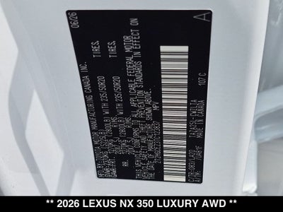 2026 Lexus NX LUXURY AWD