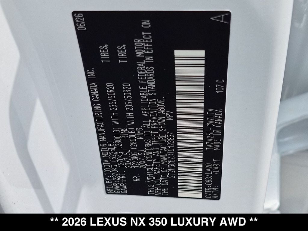 2026 Lexus NX LUXURY AWD