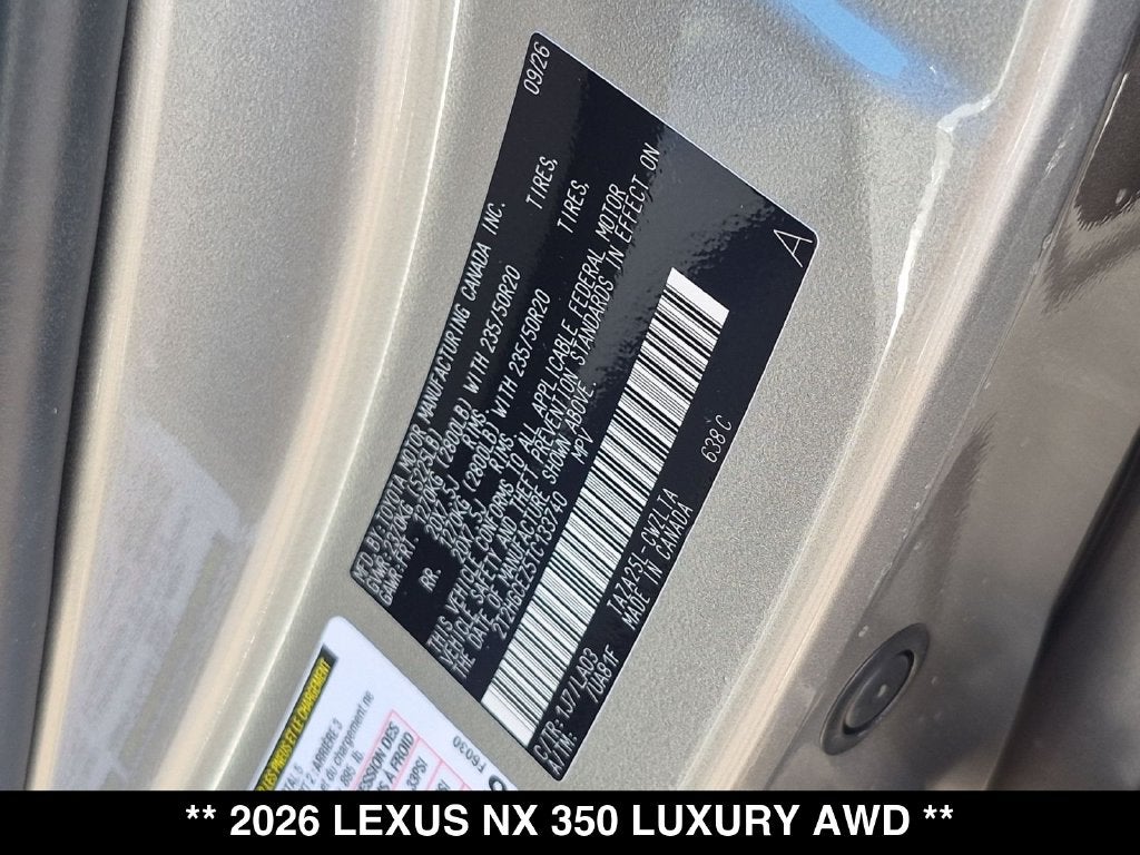 2026 Lexus NX 350 Luxury