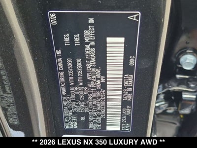 2026 Lexus NX LUXURY AWD