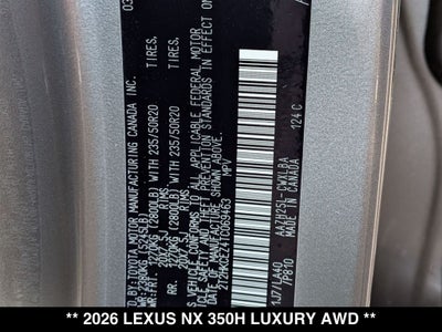 2026 Lexus NX 350h Luxury