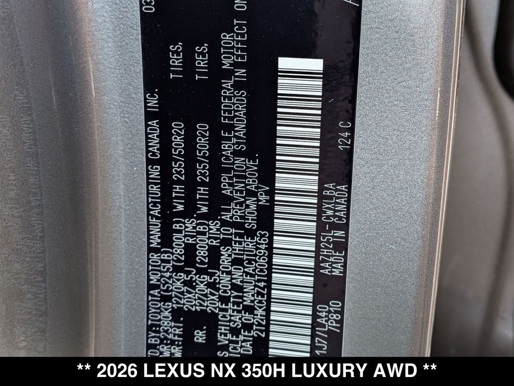 2026 Lexus NX 350h Luxury
