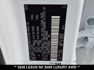 2026 Lexus NX LUXURY AWD