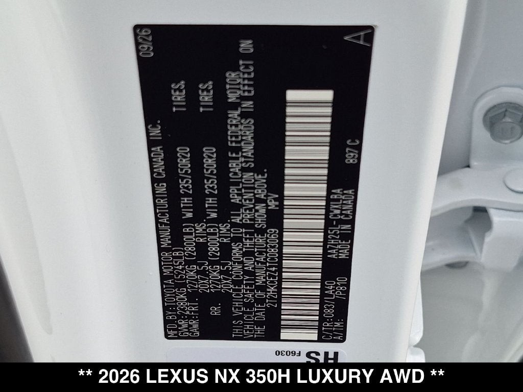 2026 Lexus NX LUXURY AWD