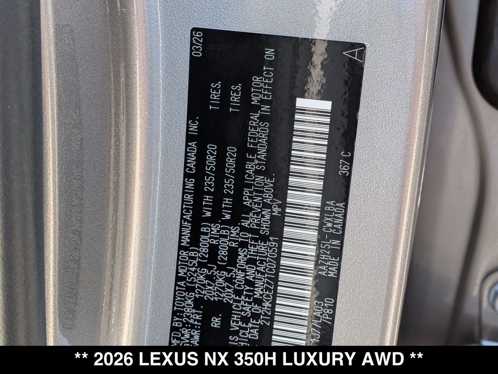 2026 Lexus NX LUXURY AWD