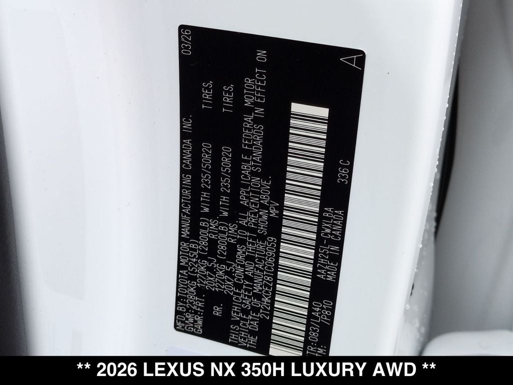 2026 Lexus NX LUXURY AWD
