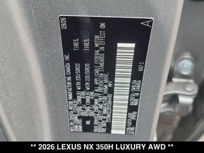 2026 Lexus NX LUXURY AWD