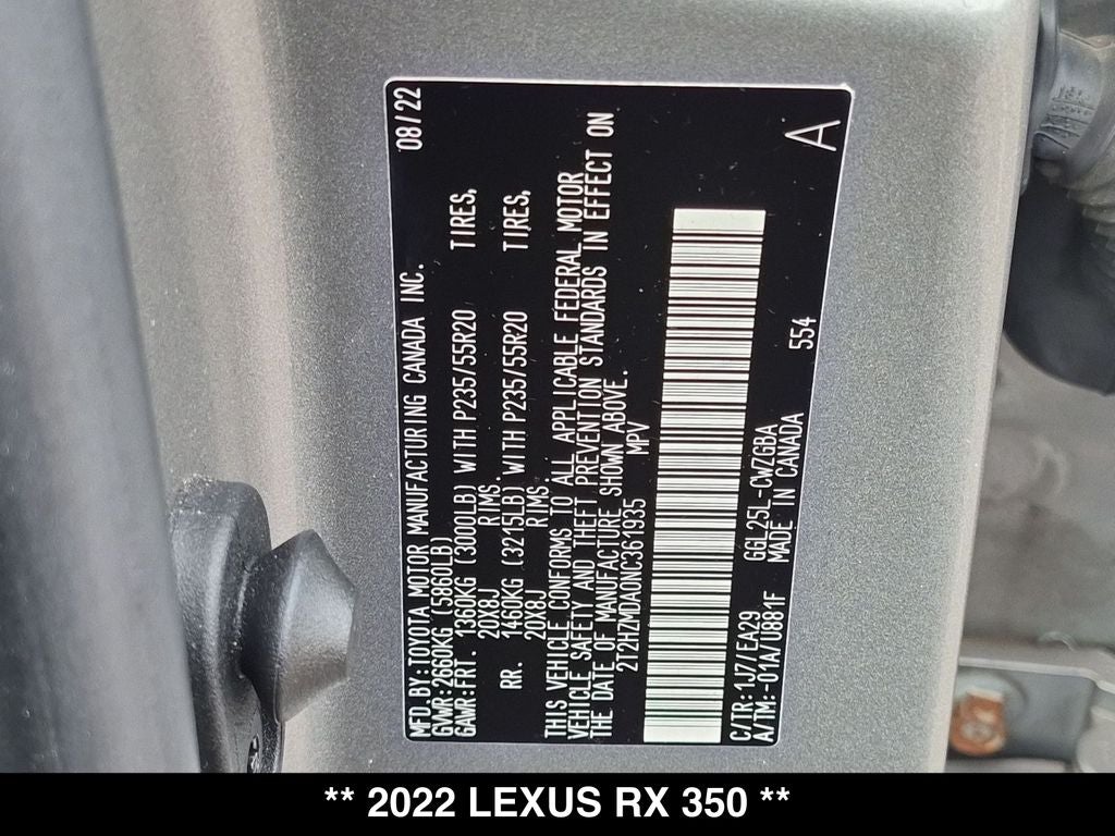 2022 Lexus RX 350