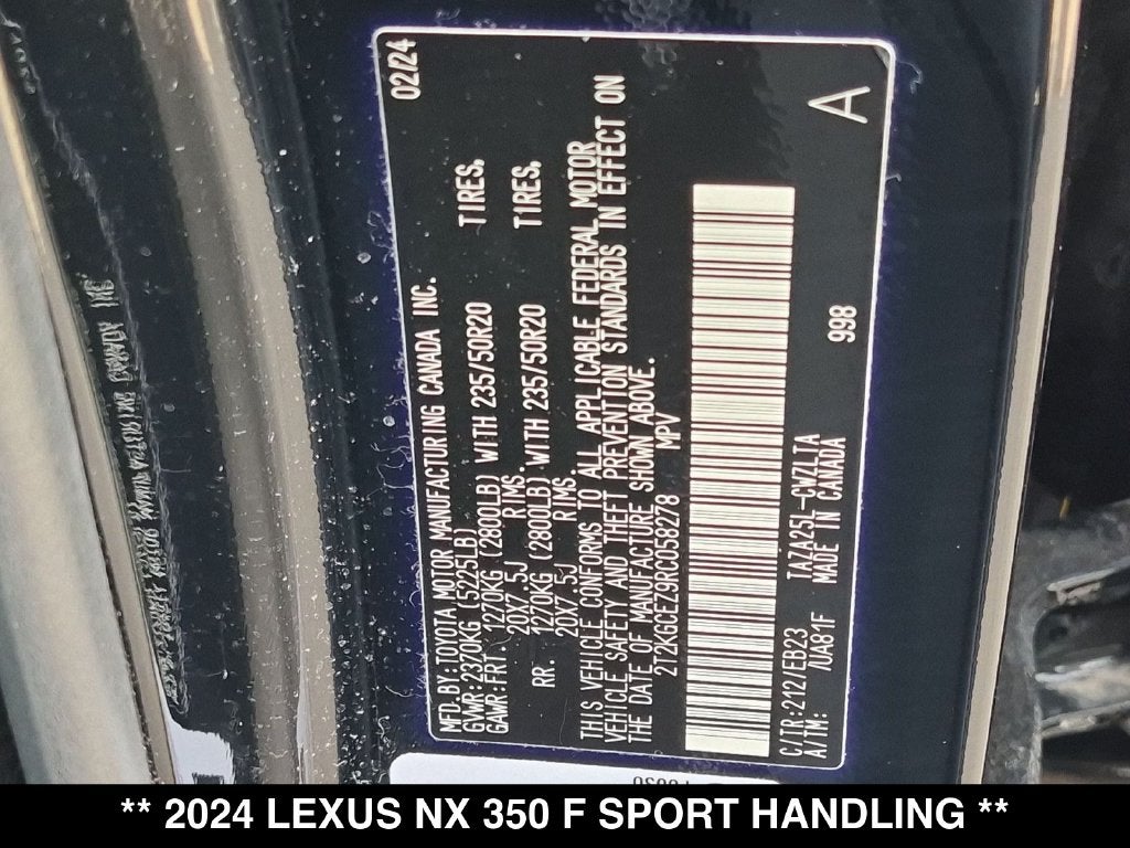 2024 Lexus NX F SPORT HANDLING AWD