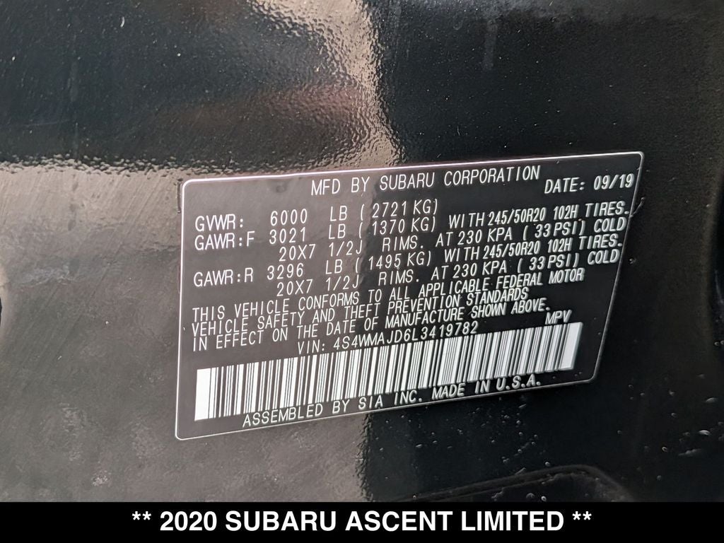 2020 Subaru Ascent Limited