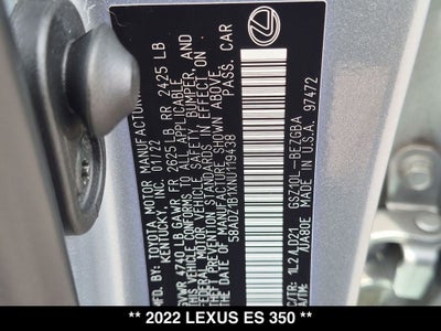 2022 Lexus ES 350 Premium