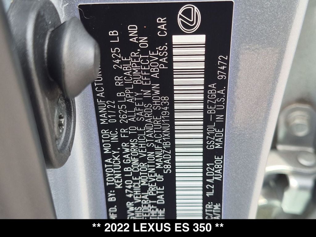2022 Lexus ES 350 Premium