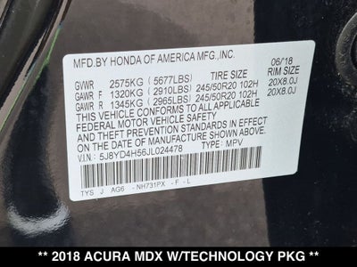 2018 Acura MDX 3.5L SH-AWD w/Technology Package