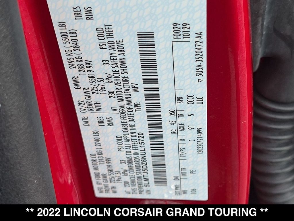 2022 Lincoln Corsair Plug-In Hybrid Grand Touring