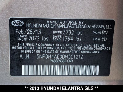 2013 Hyundai Elantra GLS