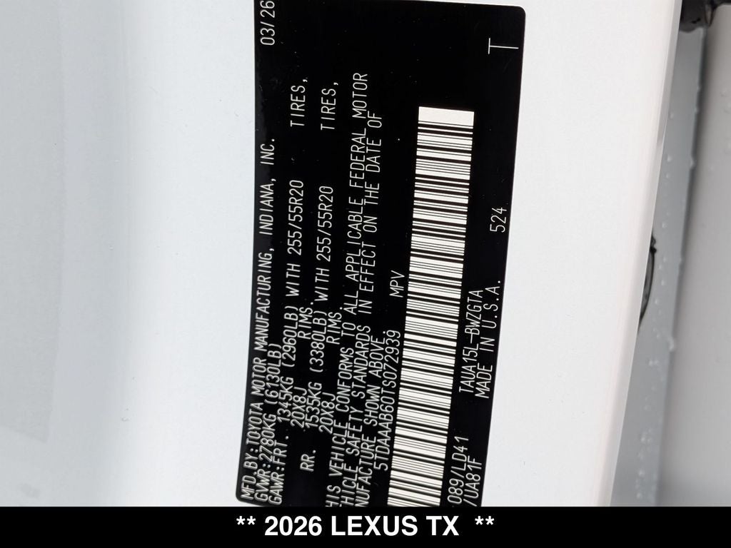 2026 Lexus TX 350 Luxury