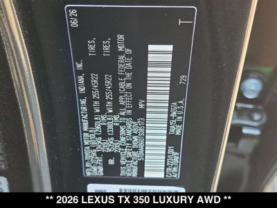 2026 Lexus TX LUXURY AWD