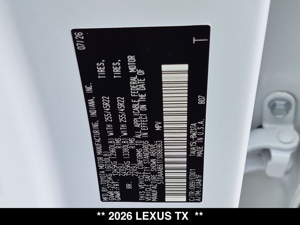 2026 Lexus TX F SPORT HANDLING AWD